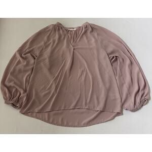 LUSH Pink Blouse Women's Size Small Flowey Top BOHO Business Casual